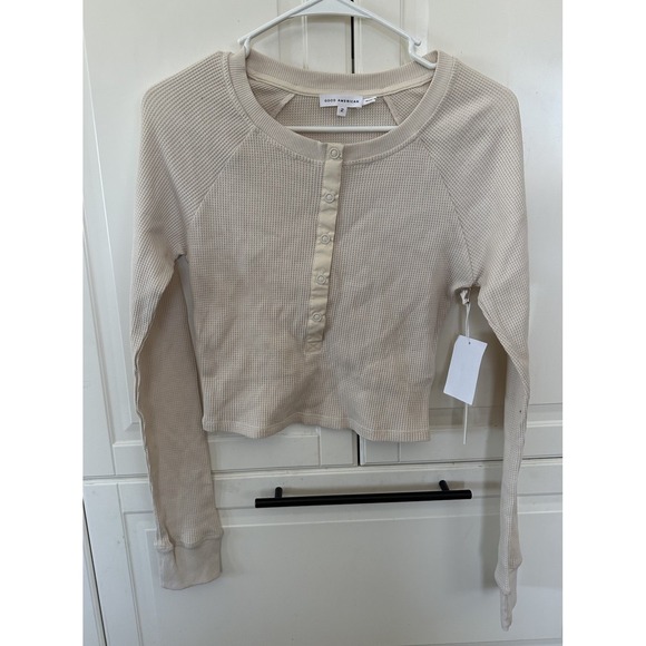 Good American Tops - Good American Bone091  Women's Sleeve  Crop Top Size 2 Beige